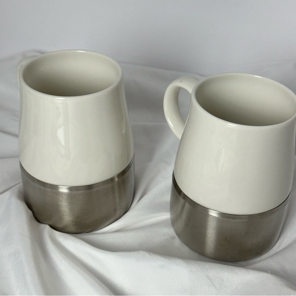 Starbucks Weighted Travel Mug Set of 2 Stainless Bottom Ceramic Top Lid - Picture 8 of 8